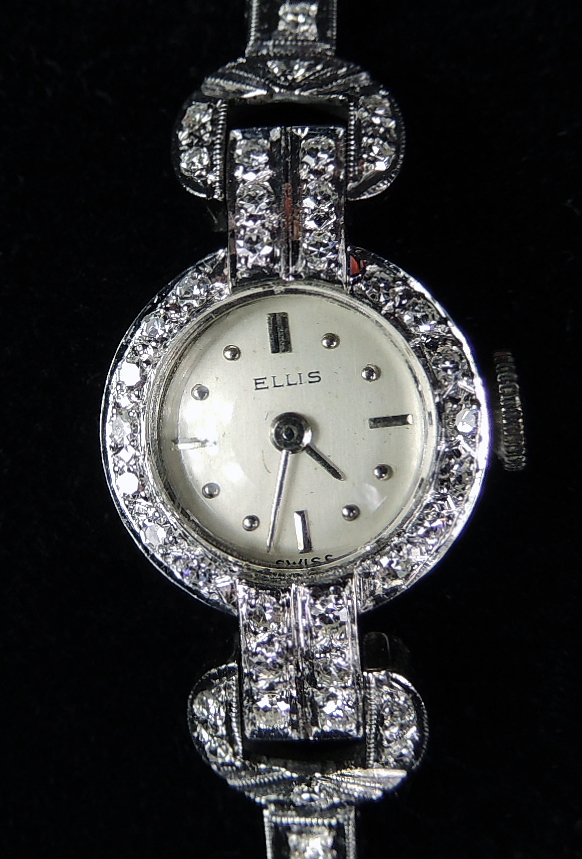 Women's 14K White Gold and Diamond Ellis Watch