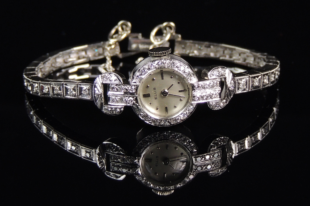 Women's 14K White Gold and Diamond Ellis Watch