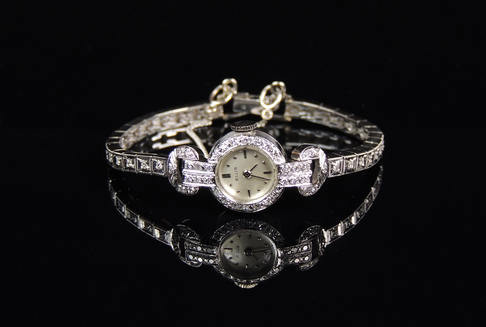 Women's 14K White Gold and Diamond Ellis Watch