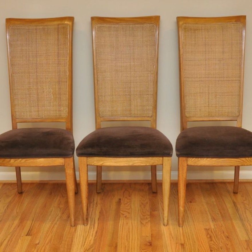 Three Vintage Tall Back Dining Chairs