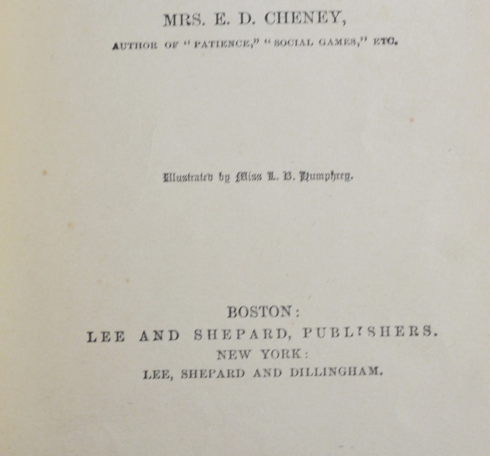 1st Edition 1872 E.D. Cheney  "Sally Williams The Mountain Girl"