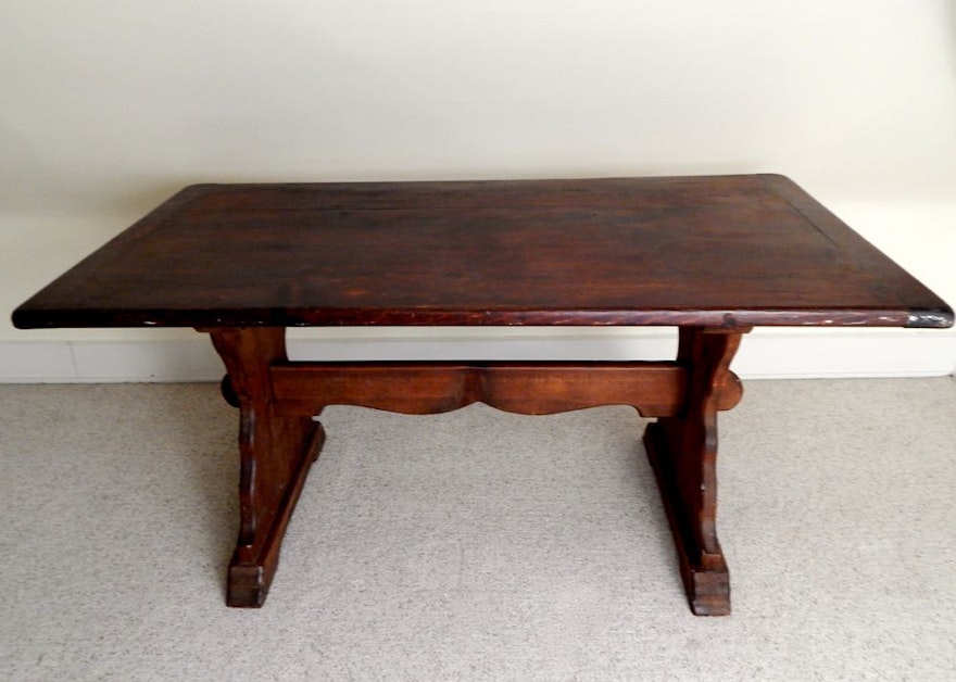 Antique Pine Trestle Table