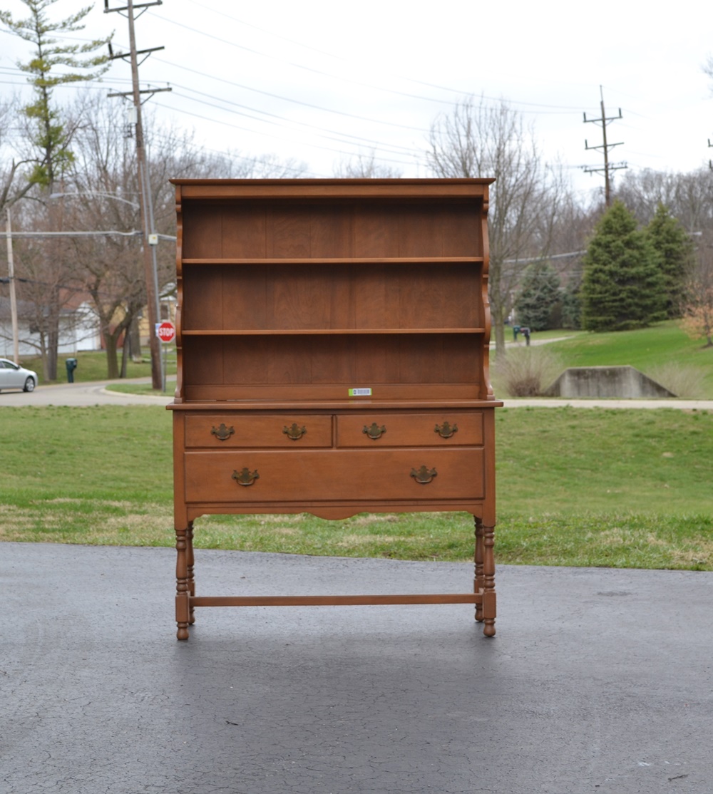 Vintage 1950s Maple China Hutch by O'Hearn Mfg. Co.