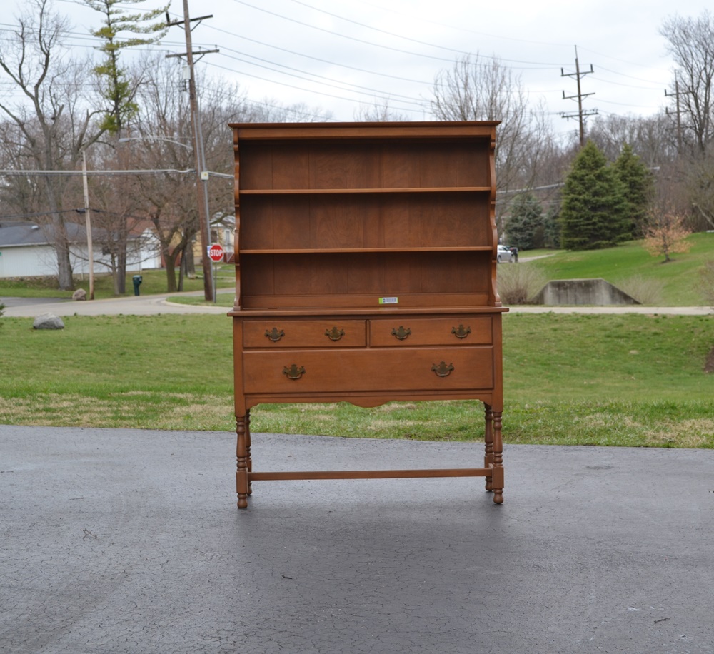 Vintage 1950s Maple China Hutch by O'Hearn Mfg. Co.