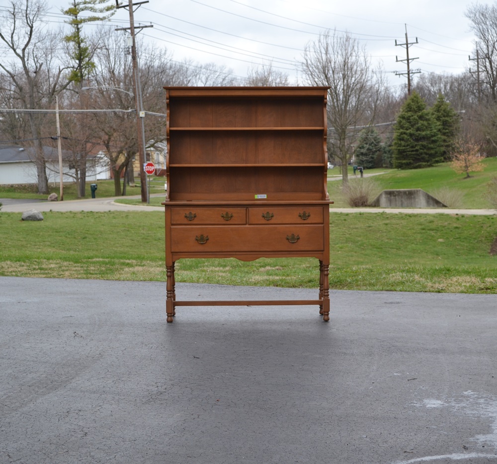Vintage 1950s Maple China Hutch by O'Hearn Mfg. Co.