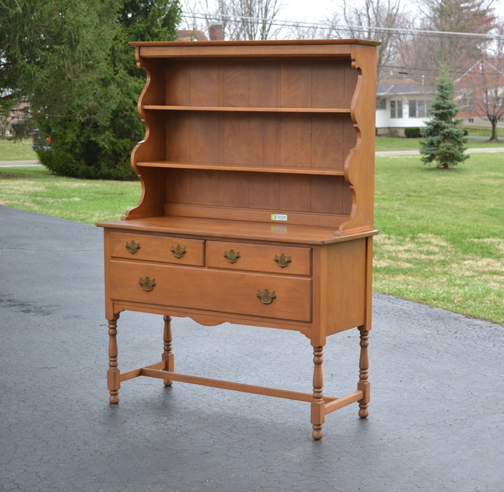Vintage 1950s Maple China Hutch by O'Hearn Mfg. Co.