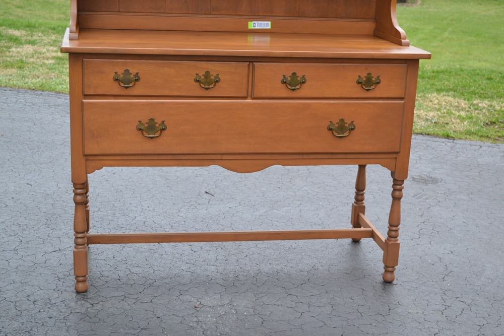 Vintage 1950s Maple China Hutch by O'Hearn Mfg. Co.