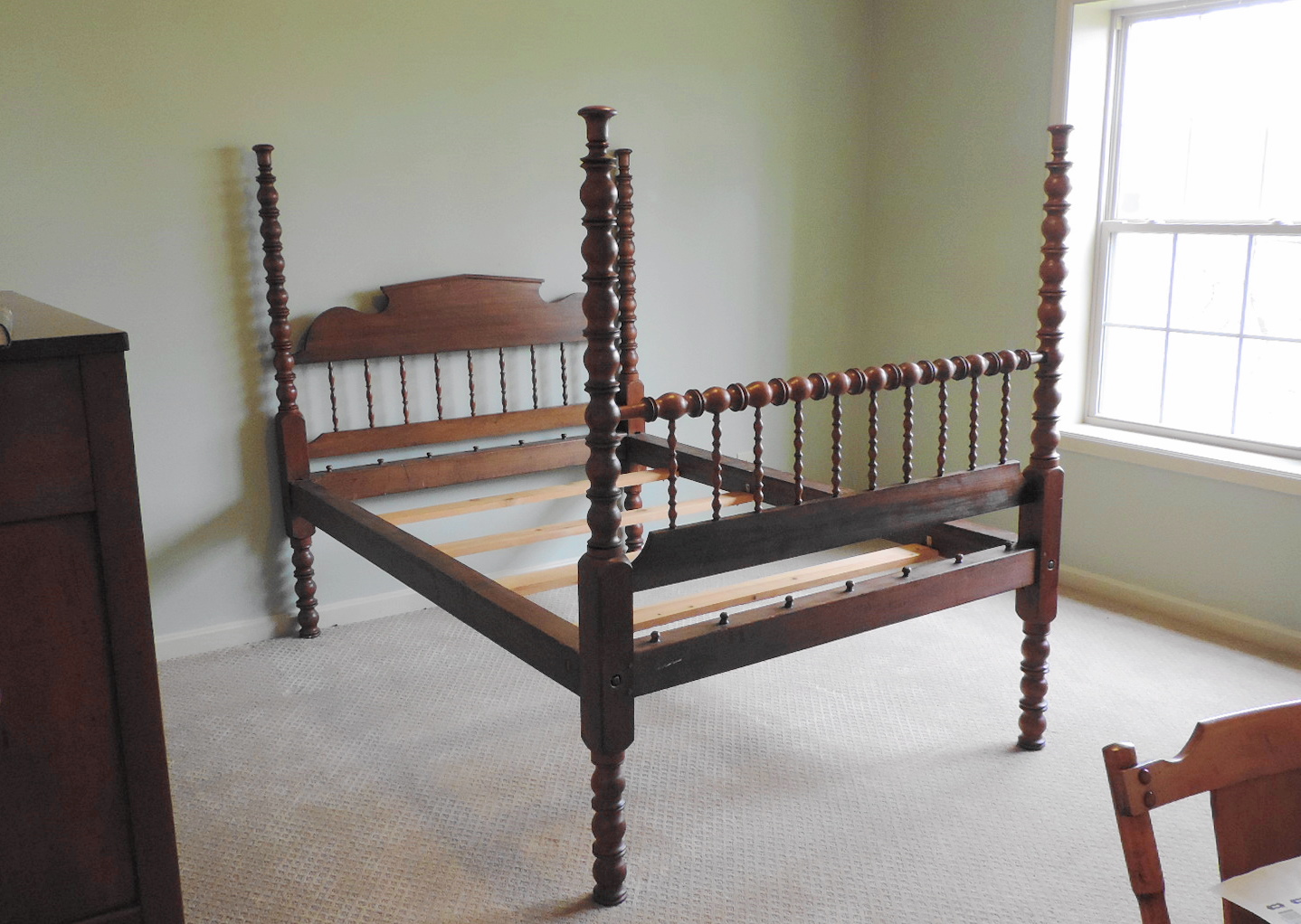 Antique Jenny Lind Bed Circa 1860 w/Custom Bedspread & Skirt