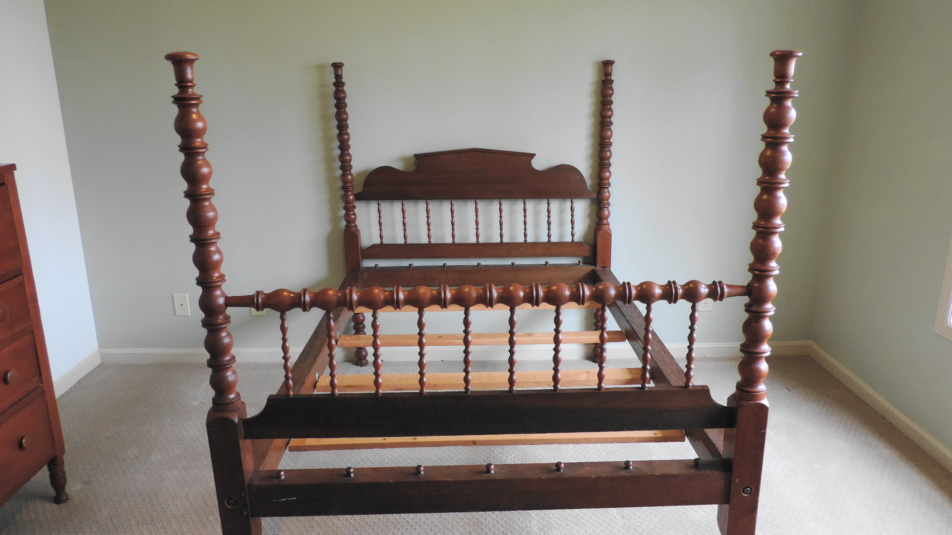 Antique Jenny Lind Bed Circa 1860 w/Custom Bedspread & Skirt