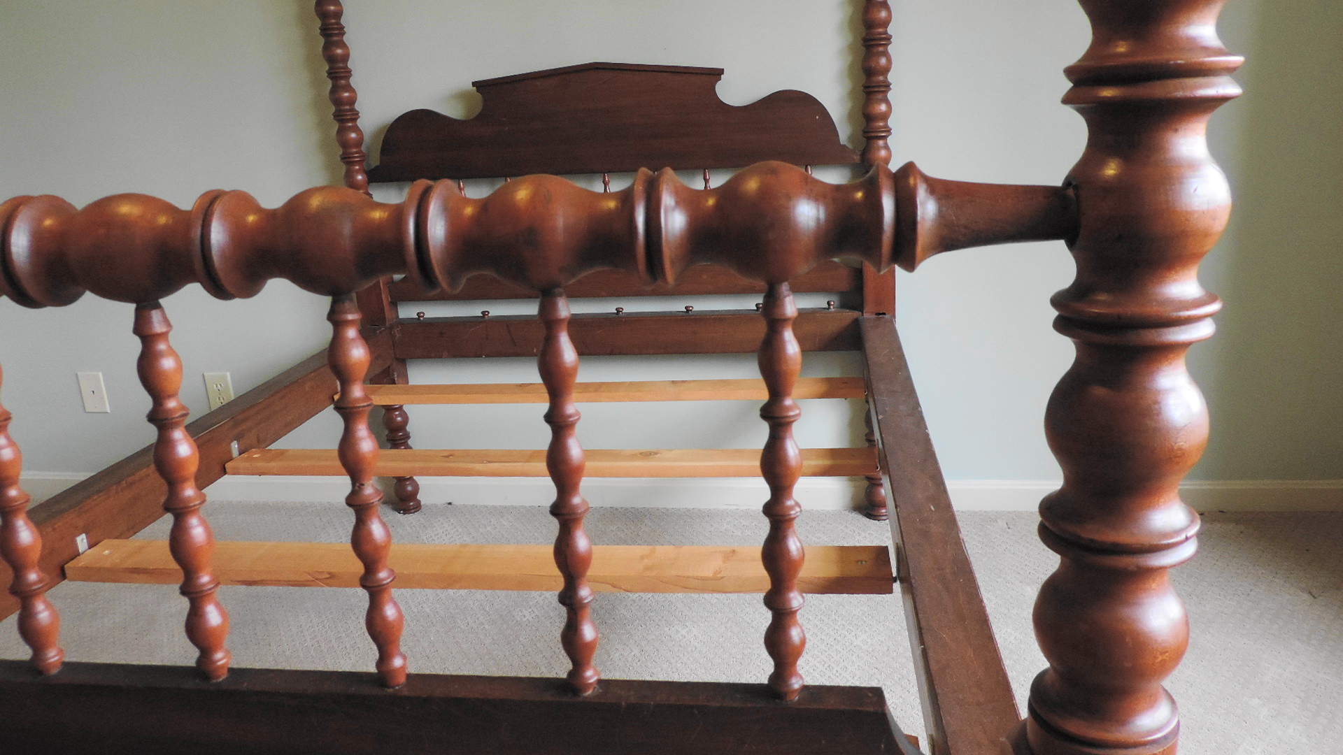 Antique Jenny Lind Bed Circa 1860 w/Custom Bedspread & Skirt