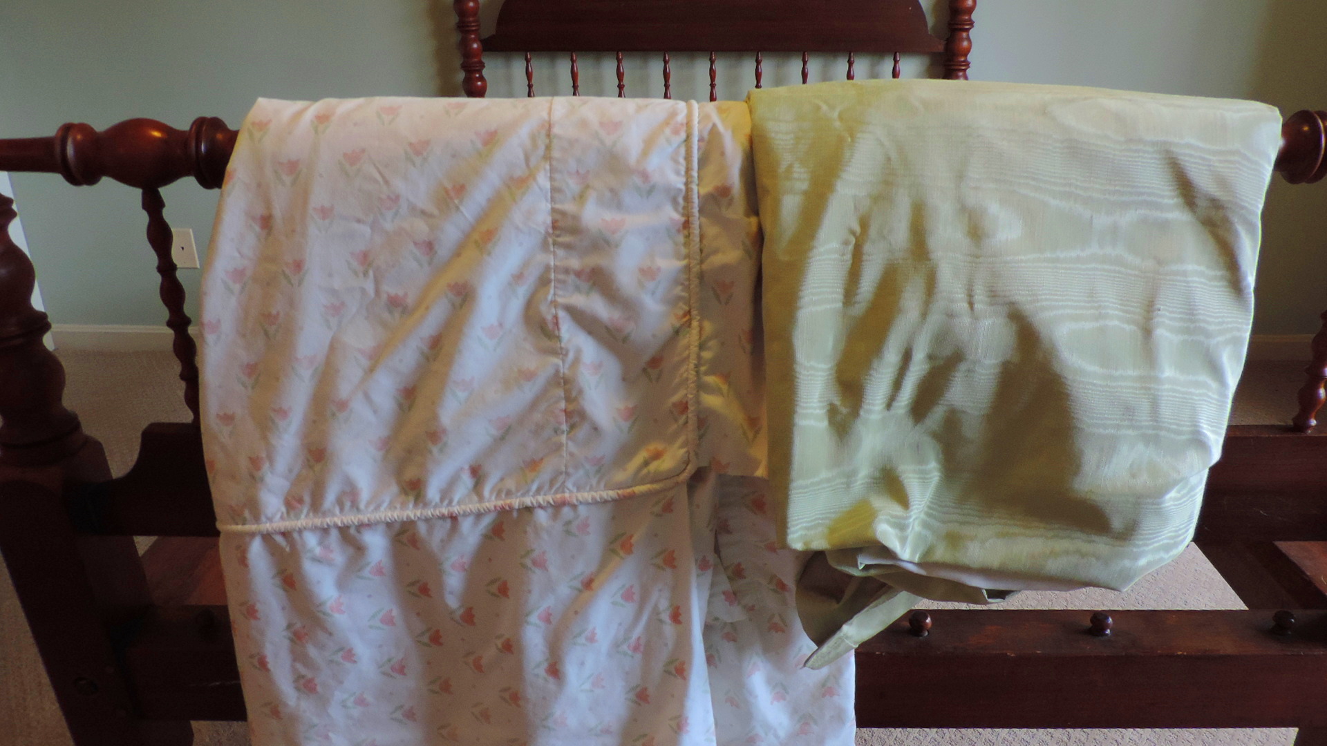 Antique Jenny Lind Bed Circa 1860 w/Custom Bedspread & Skirt