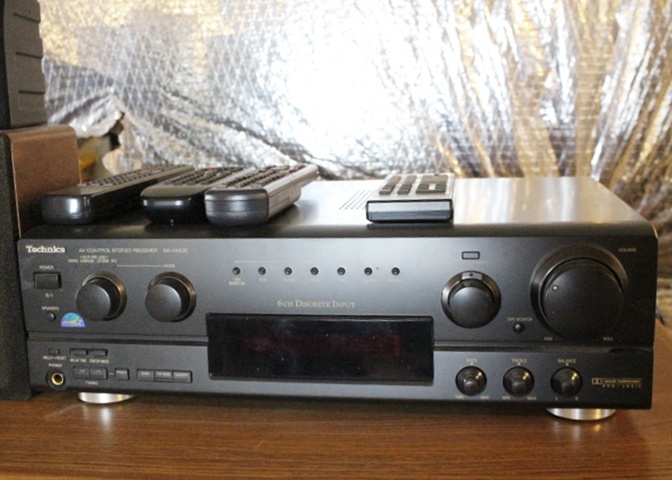 Technics and Pioneer Stereo Equipment with Cabinet