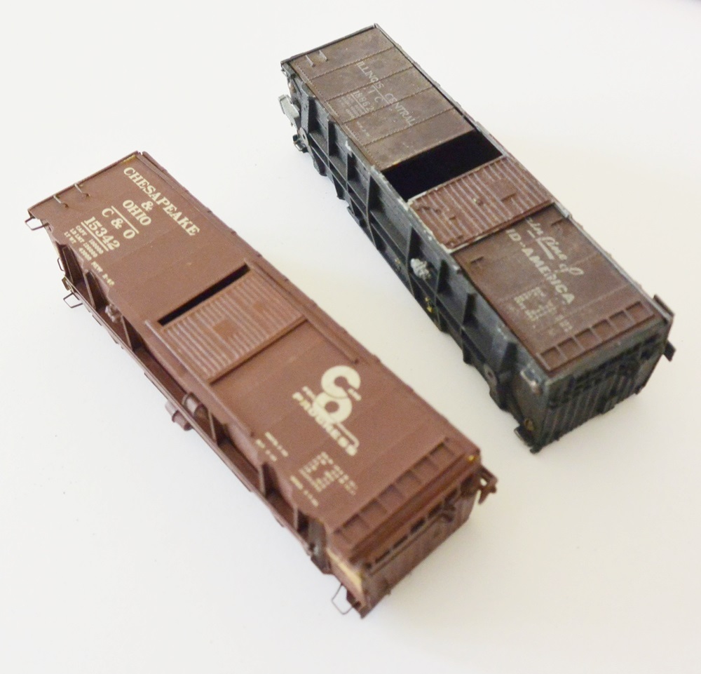 Wood 6 HO Gauge Train Cars Without Wheels