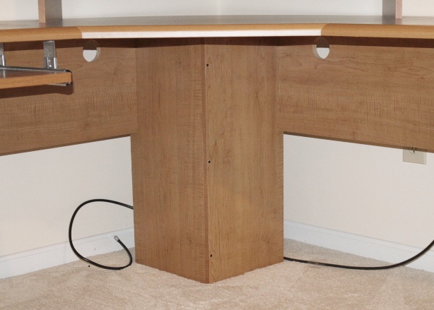 Sauder Corner Desk with Hutch Top and Office Chair