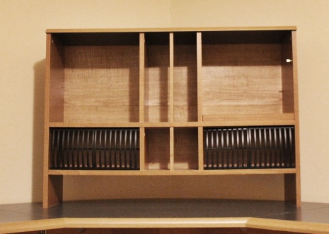 Sauder Corner Desk with Hutch Top and Office Chair