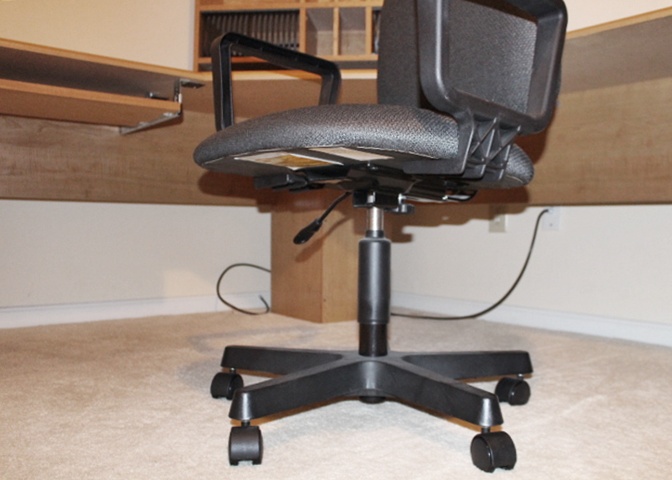 Sauder Corner Desk with Hutch Top and Office Chair