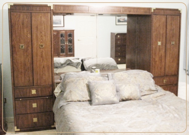 Thomasville "Mystique" Queen Pier Cabinets and Bridge