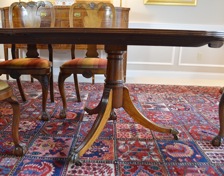 Arthur Brett & Sons, Ltd. Dining Table and Ten Chairs