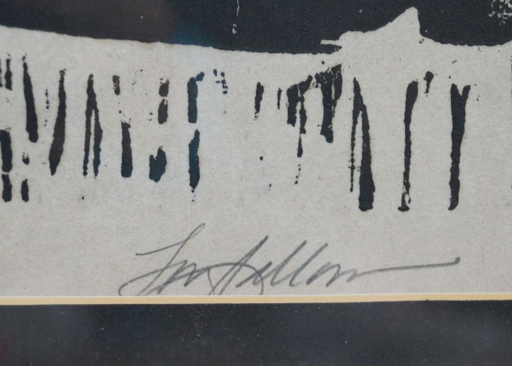 George Longfellow "Music Hall" Woodcut Print on Rice Paper