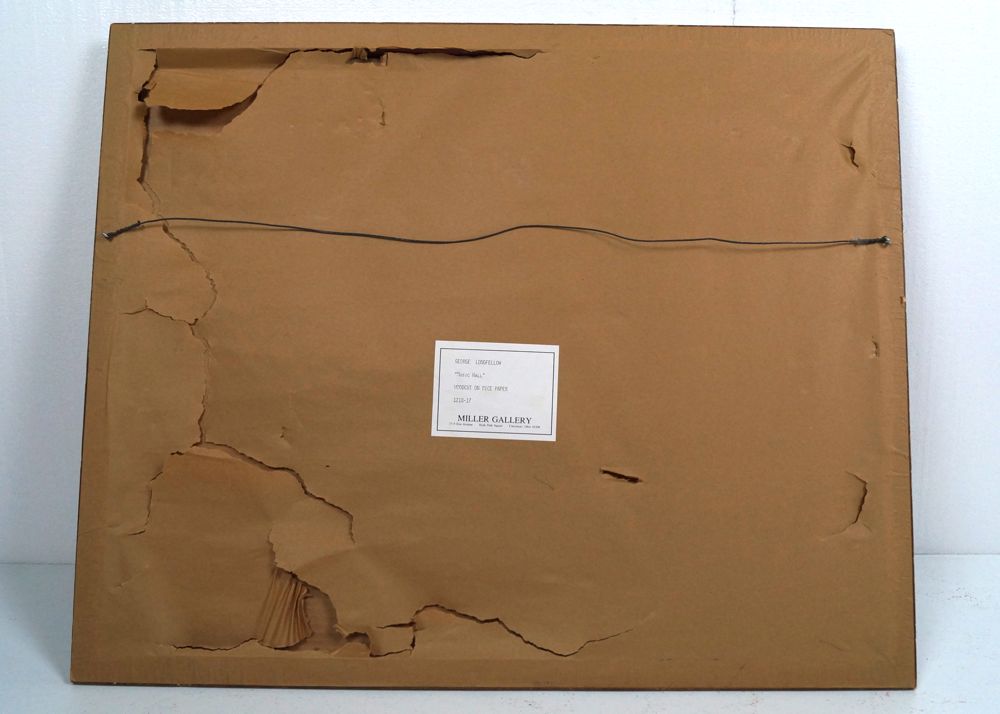 George Longfellow "Music Hall" Woodcut Print on Rice Paper