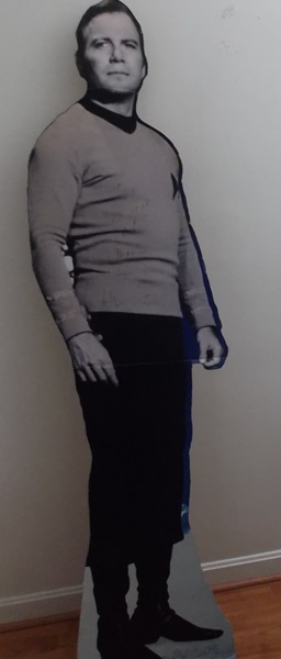 Autographed Cardboard Cutout of Captain Kirk