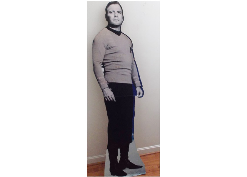 Autographed Cardboard Cutout of Captain Kirk