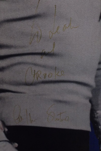 Autographed Cardboard Cutout of Captain Kirk