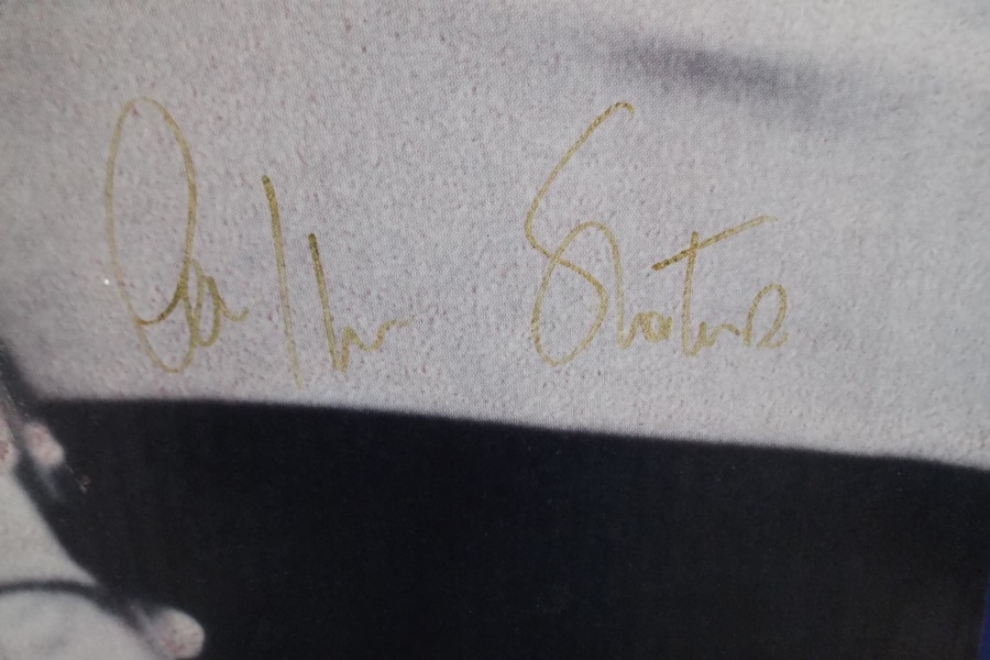 Autographed Cardboard Cutout of Captain Kirk