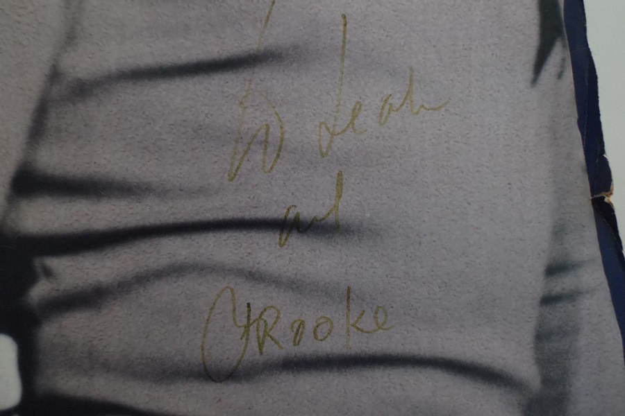 Autographed Cardboard Cutout of Captain Kirk