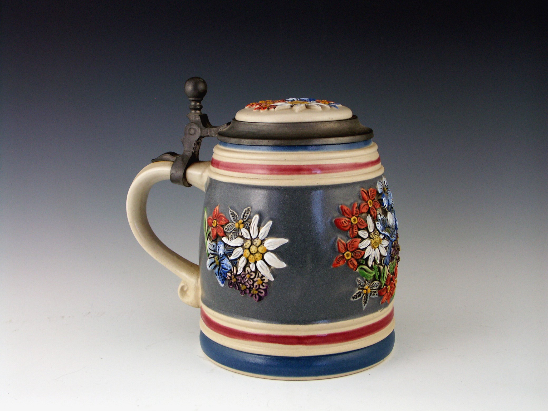 1986 Gerz West Germany Stein - Limited Edition - Alpine Flowers