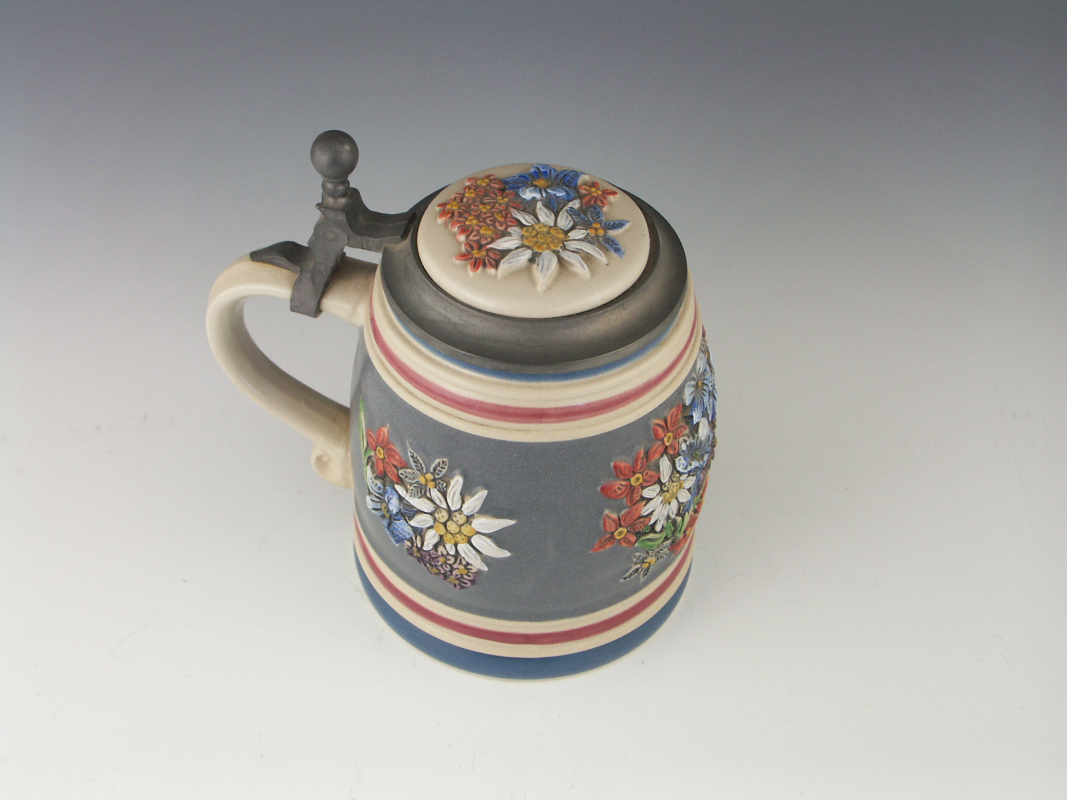 1986 Gerz West Germany Stein - Limited Edition - Alpine Flowers