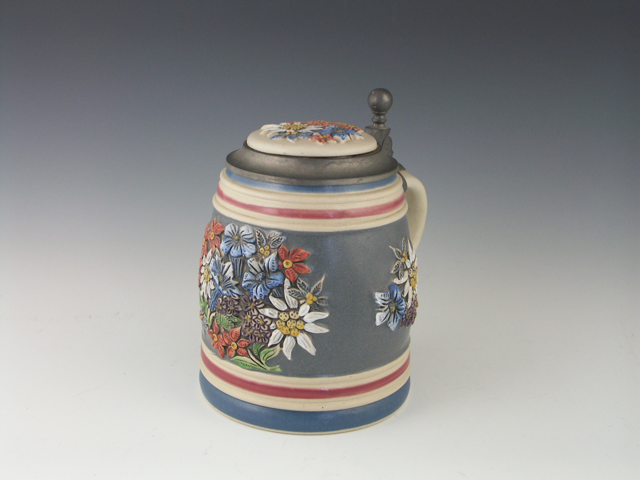 1986 Gerz West Germany Stein - Limited Edition - Alpine Flowers