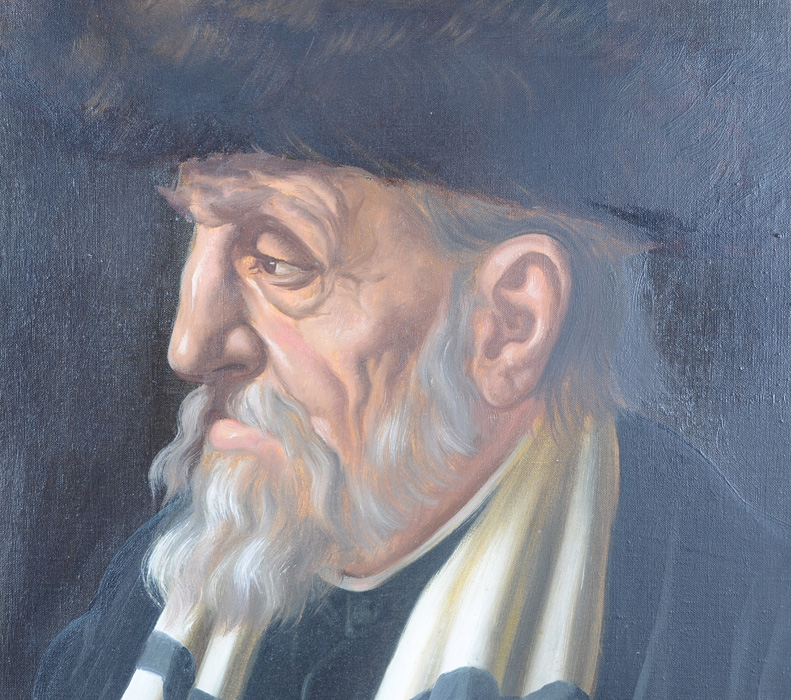 Original Rabbi Portrait Signed Guszich