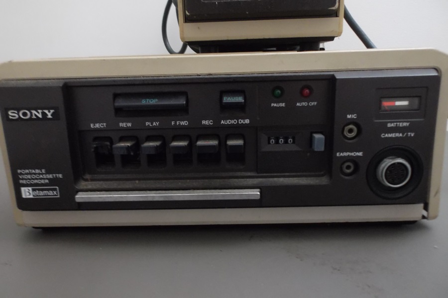 1977 Betamax Portable Videocassette Recorder and Power Supply
