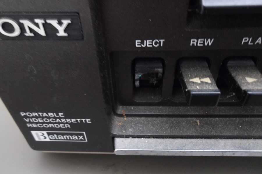 1977 Betamax Portable Videocassette Recorder and Power Supply