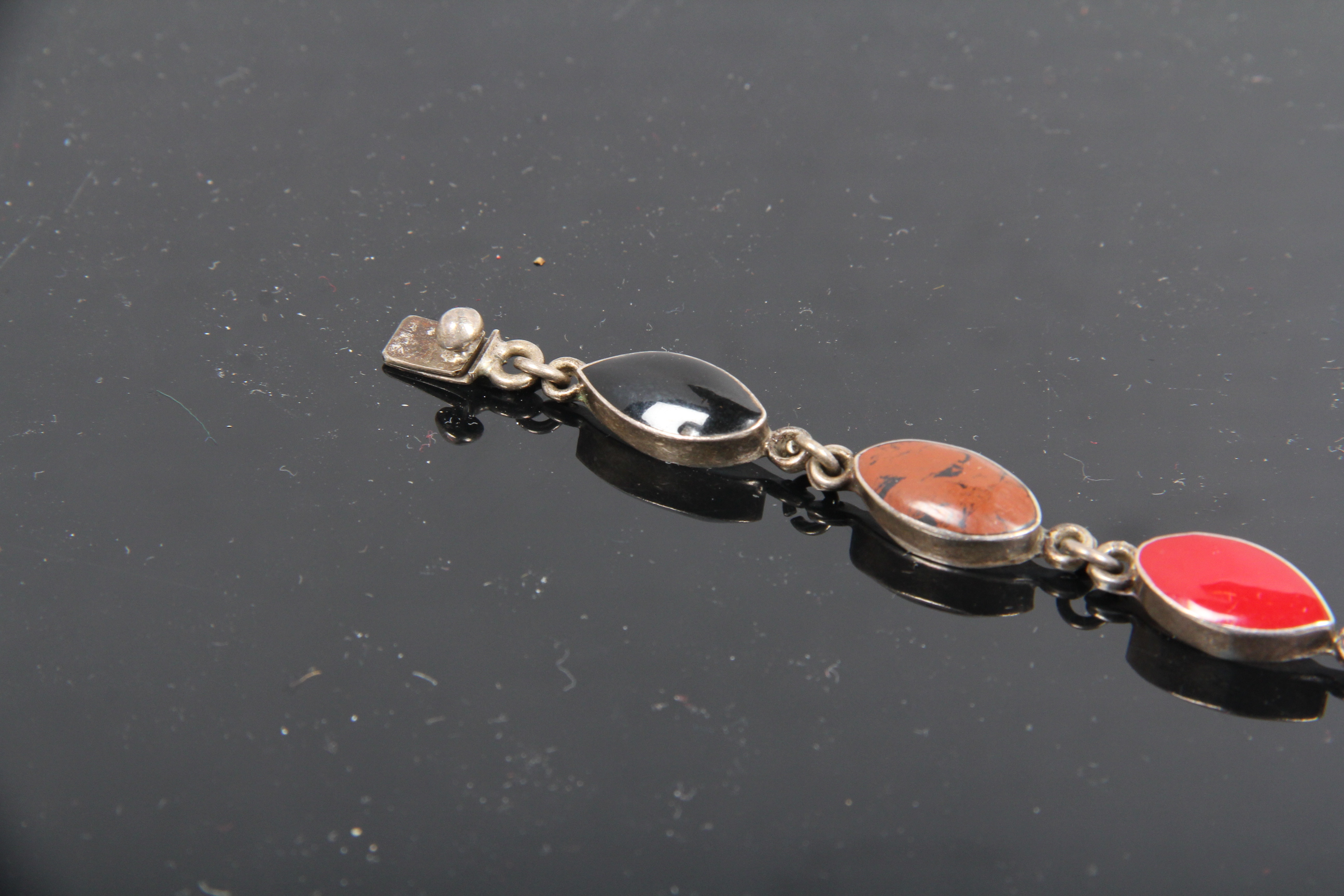 Mexican Sterling Silver Bracelet with Stones