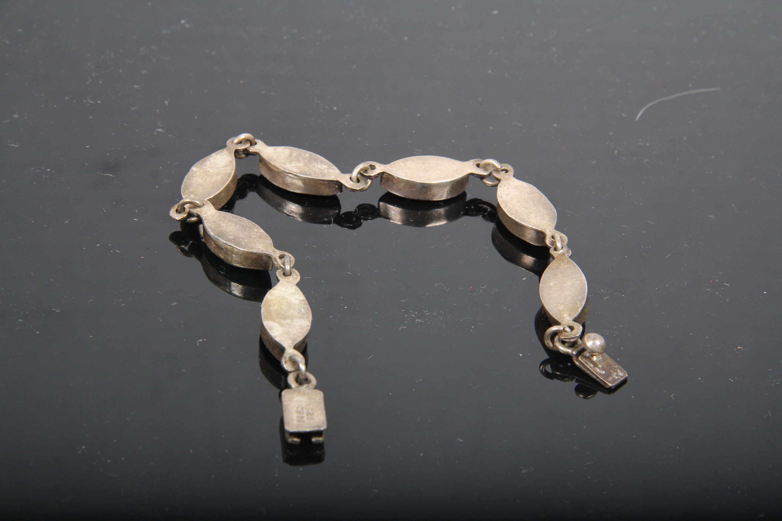 Mexican Sterling Silver Bracelet with Stones