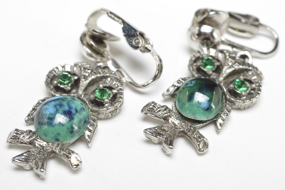 Silver Tone and Enamel Jewelry