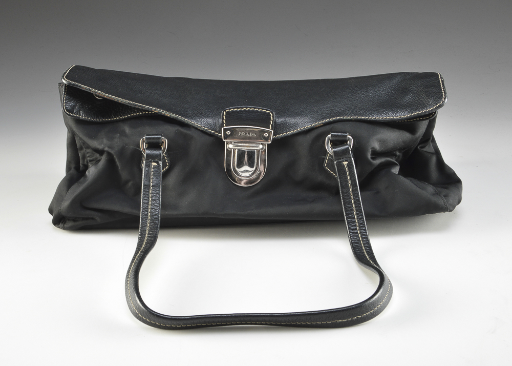 Prada Tessuto Buffalo Nylon and Leather Shoulder Bag
