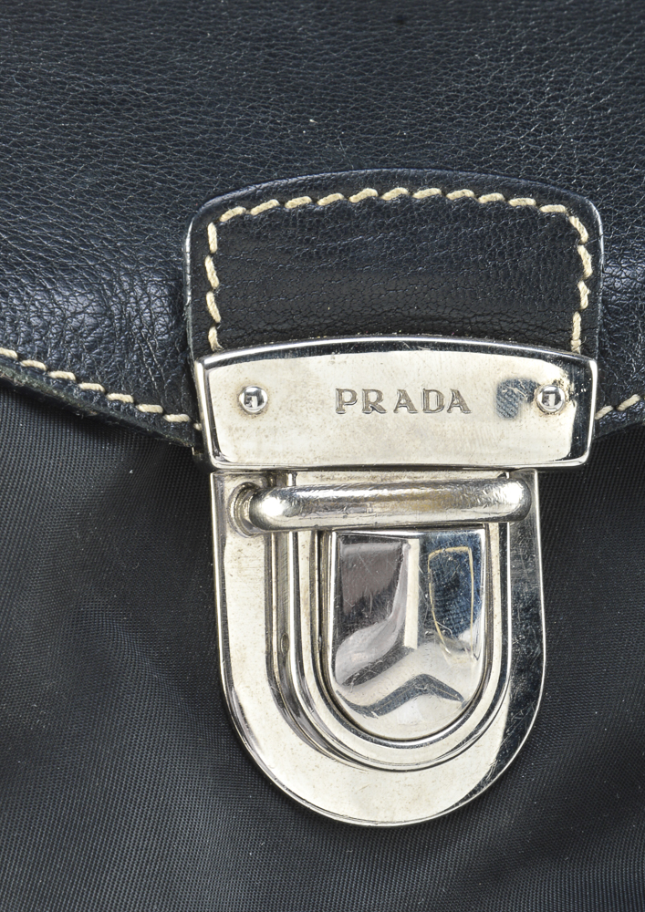 Prada Tessuto Buffalo Nylon and Leather Shoulder Bag