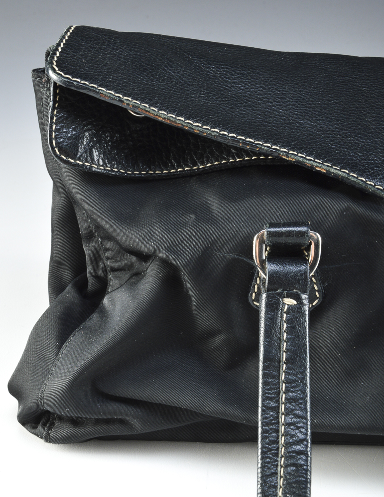 Prada Tessuto Buffalo Nylon and Leather Shoulder Bag