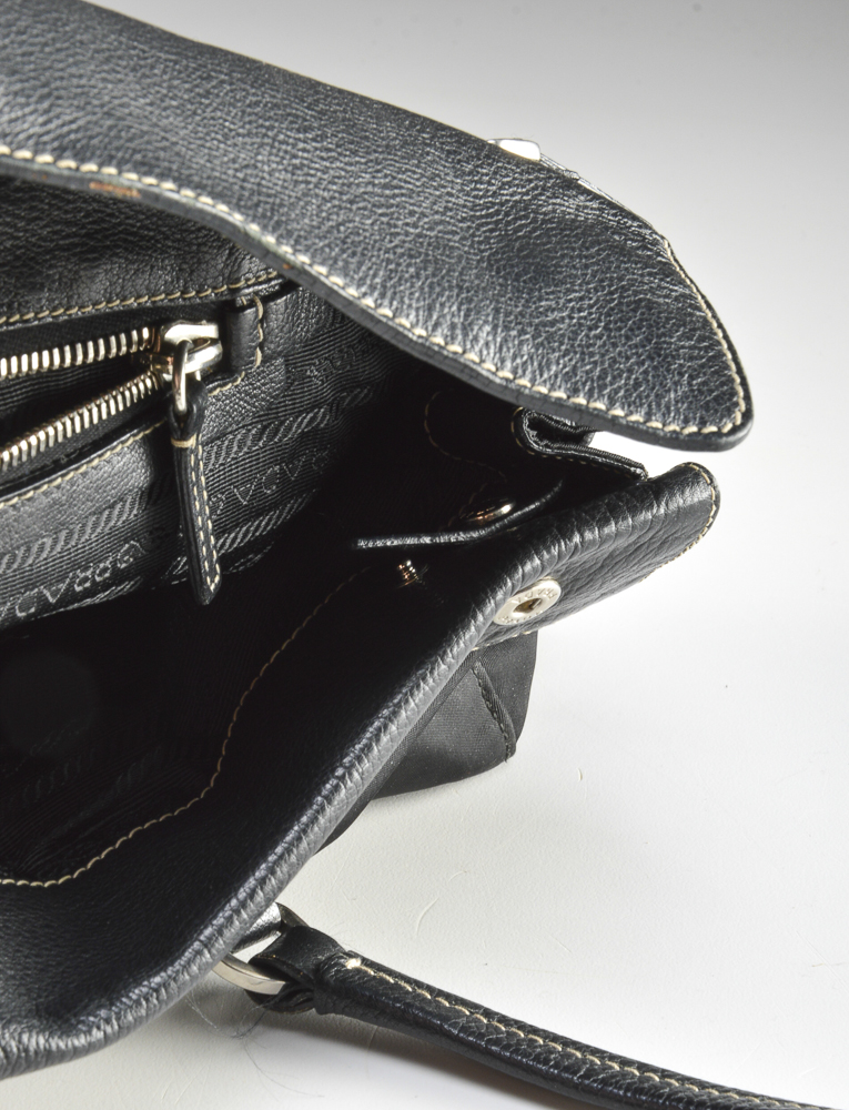 Prada Tessuto Buffalo Nylon and Leather Shoulder Bag