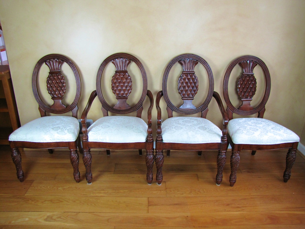 Set of Four Pineapple Back Dining Chairs