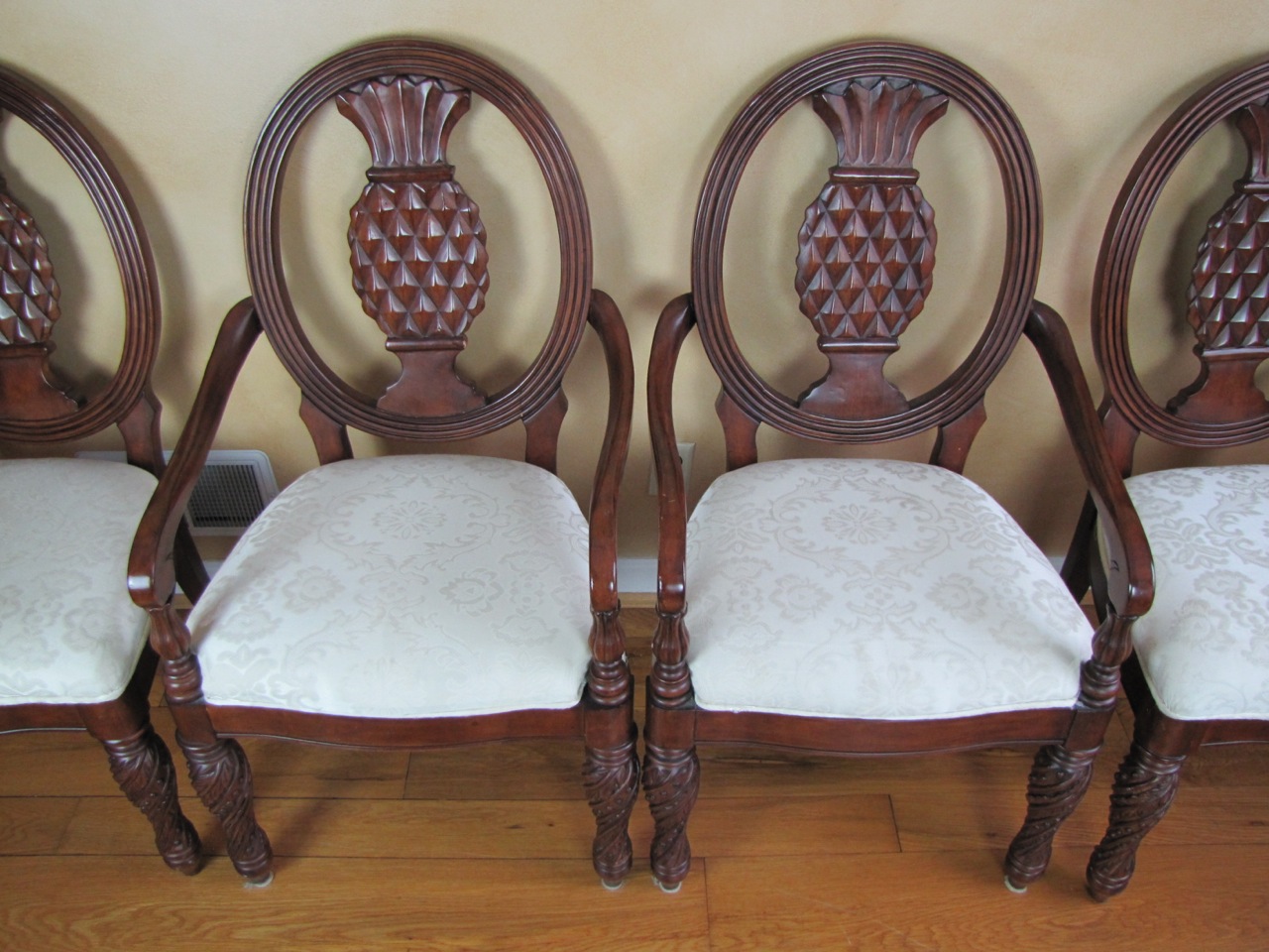 Set of Four Pineapple Back Dining Chairs