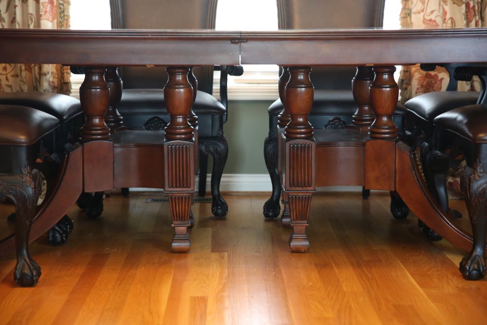 Reproduction Duncan Phyfe Style Dining Table & Chairs