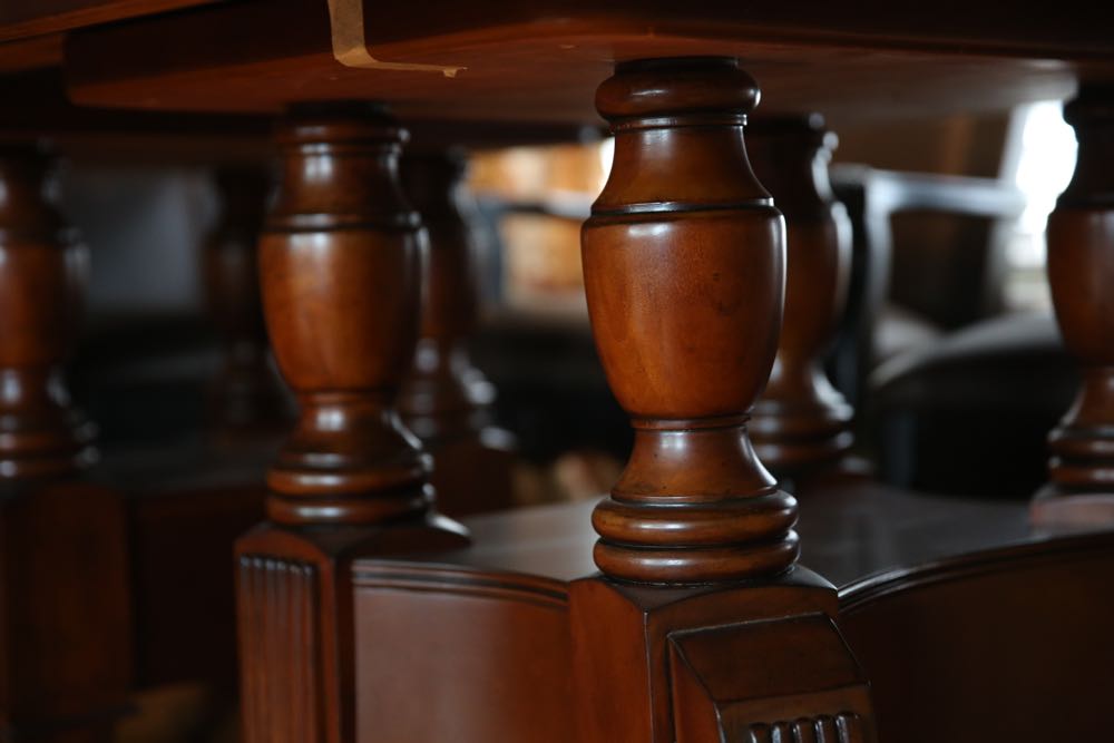 Reproduction Duncan Phyfe Style Dining Table & Chairs