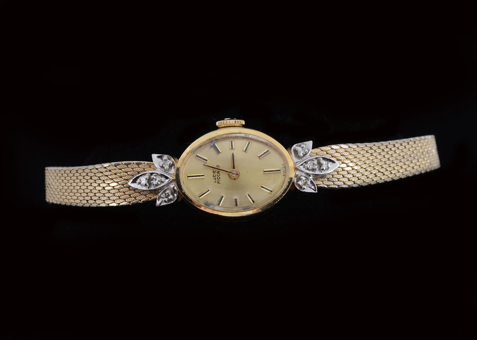 Lucien Piccard 14K Gold and Gold Filled Diamond Bracelet