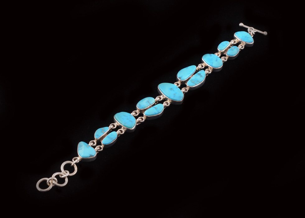 Joe Piaso Jr. Navajo Sterling and Turquoise Bracelet