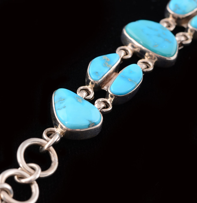 Joe Piaso Jr. Navajo Sterling and Turquoise Bracelet