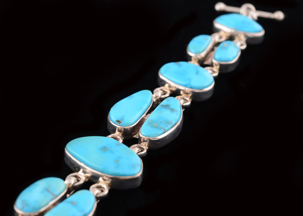 Joe Piaso Jr. Navajo Sterling and Turquoise Bracelet